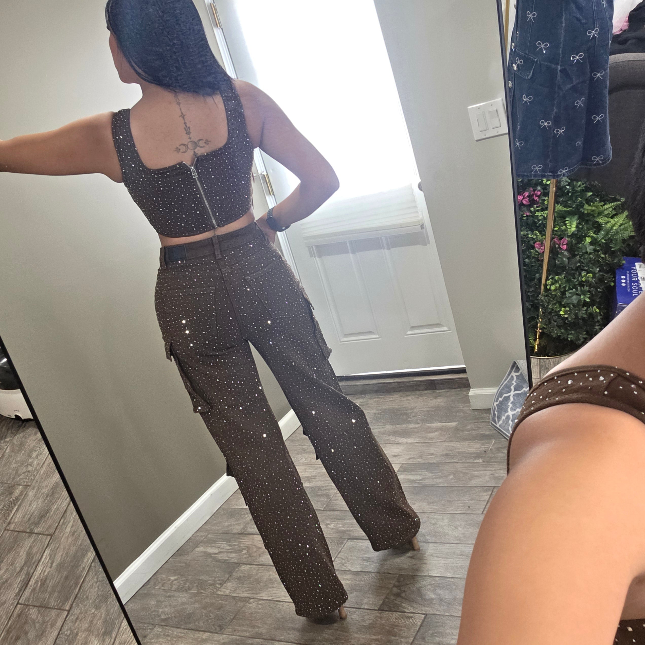 Diva Rhinestone Brown Set