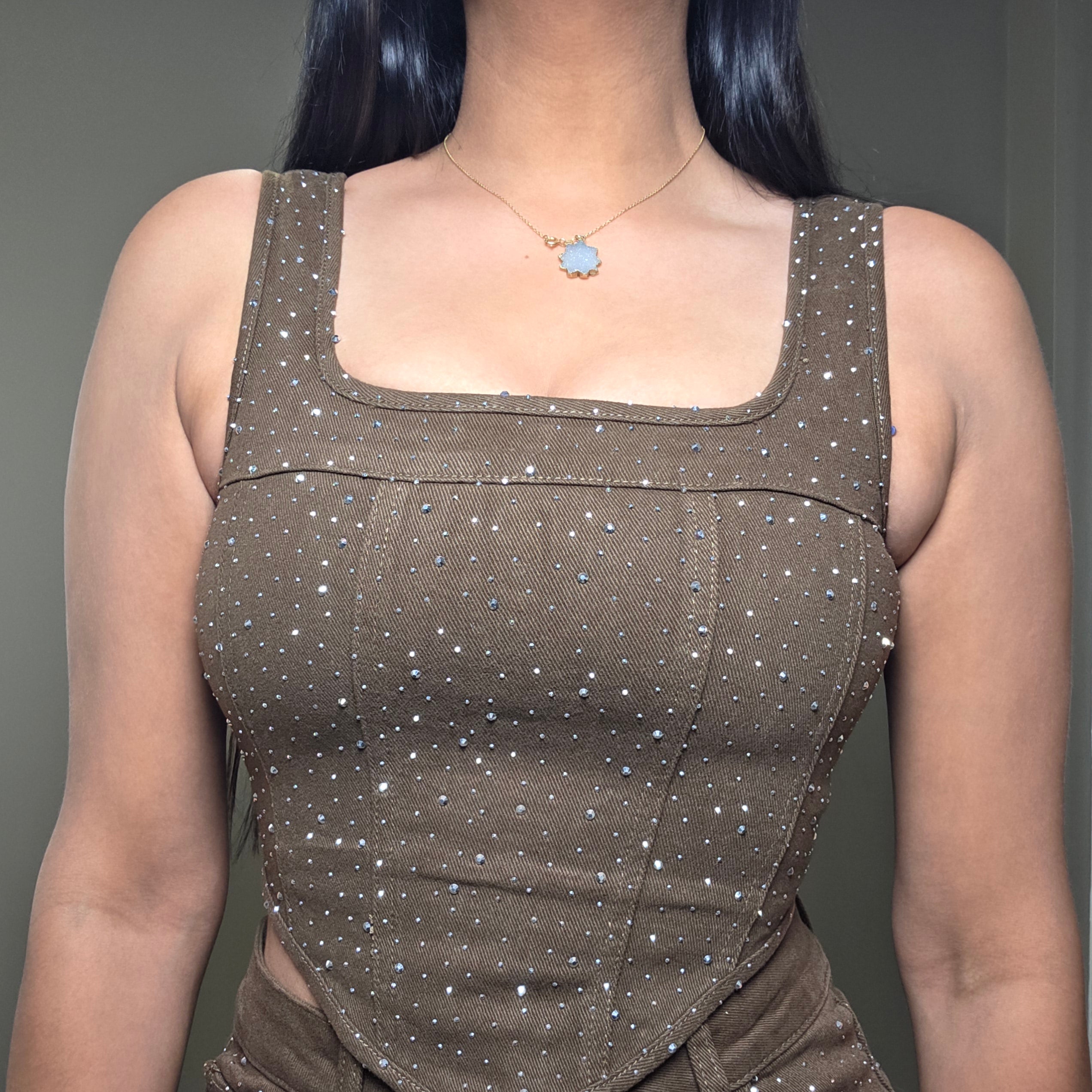 Diva Rhinestone Brown Set