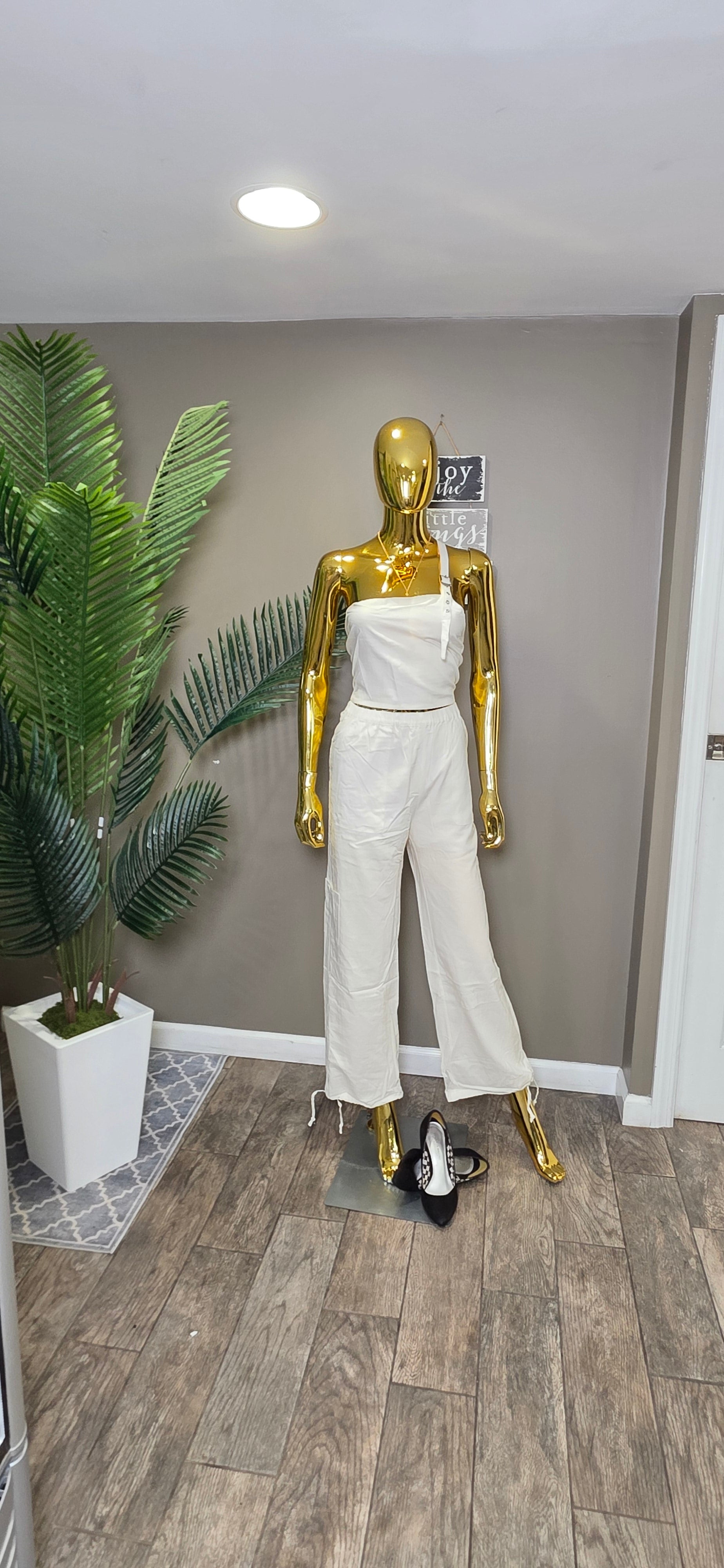 Linen Cotton Crop Top Set