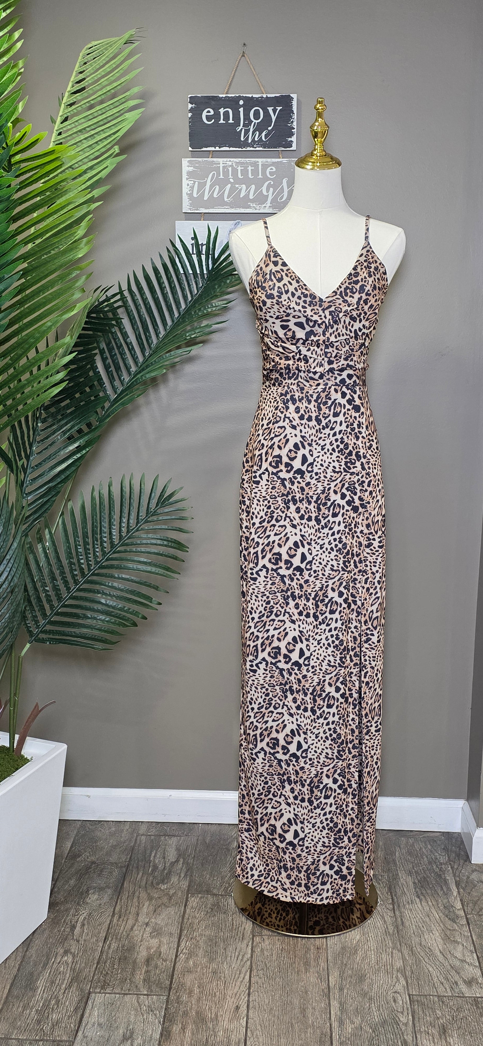Leopard Print Slip Dress