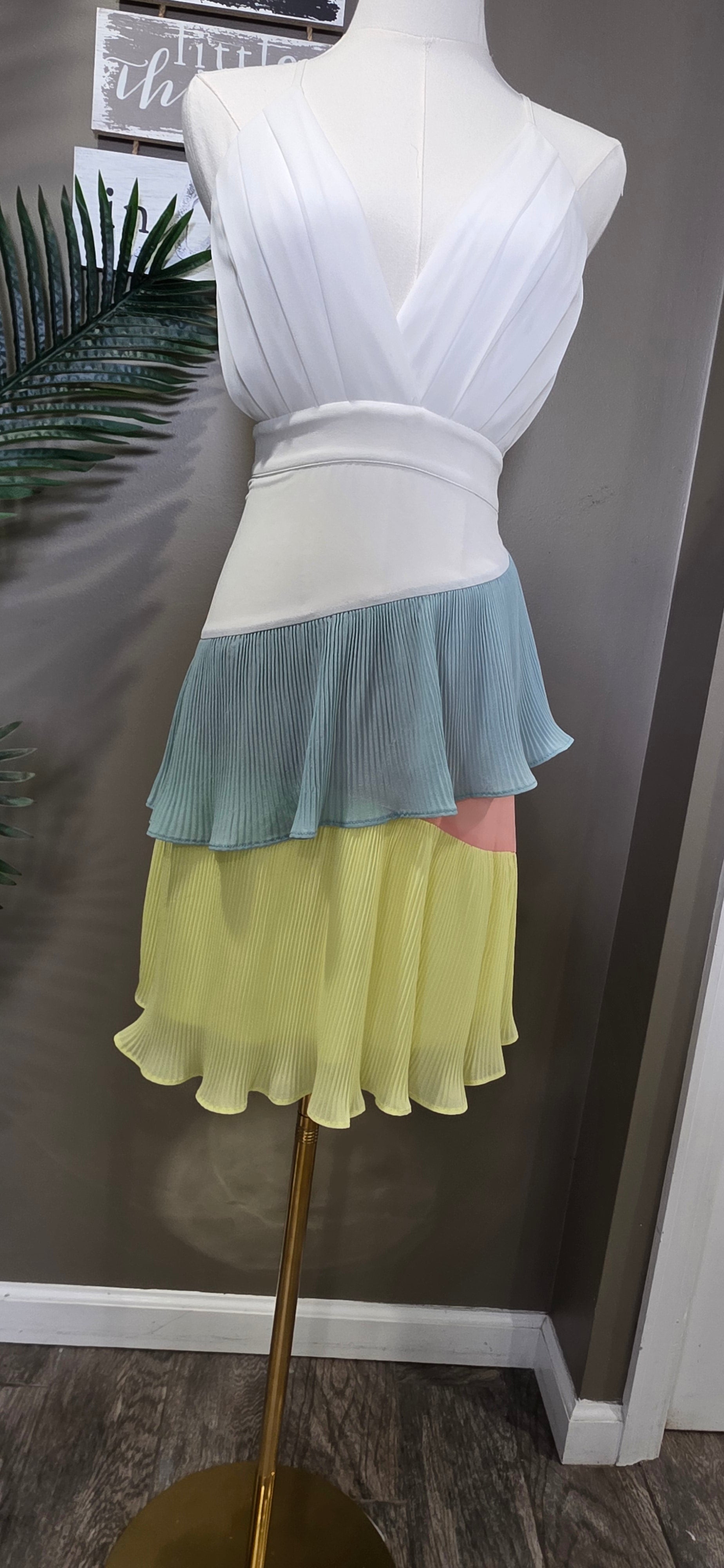 Crisscross Backless Ruched Dress