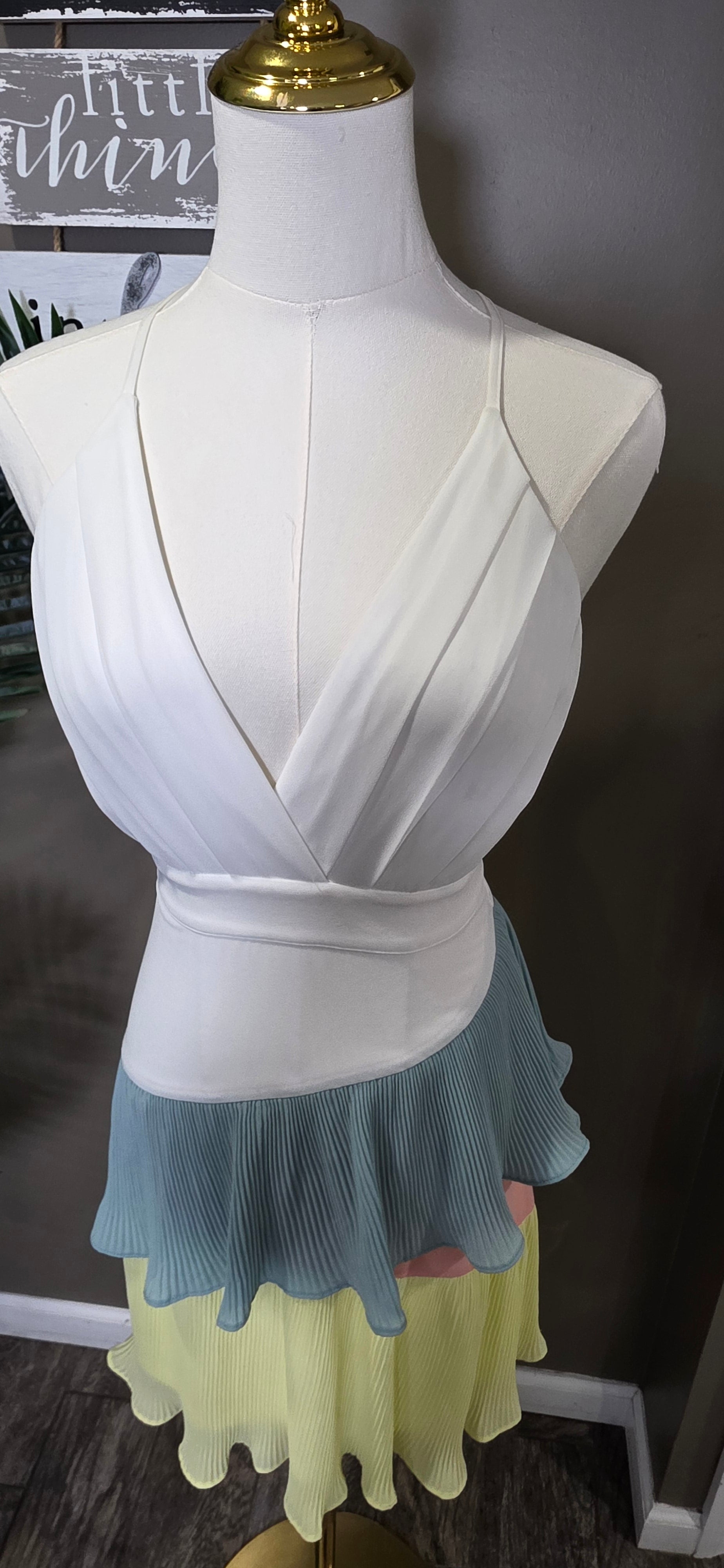 Crisscross Backless Ruched Dress