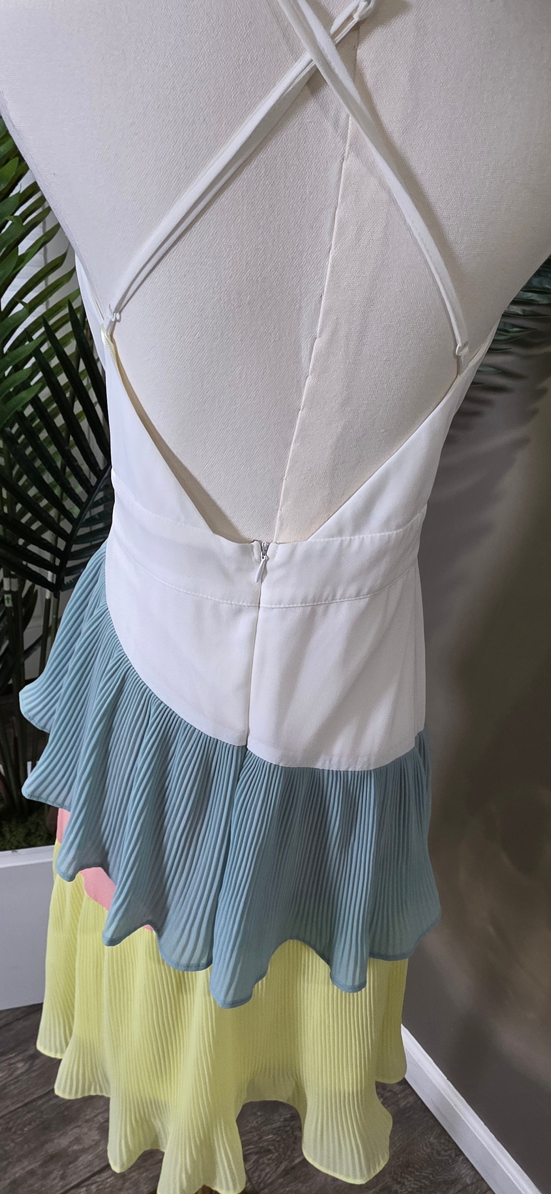 Crisscross Backless Ruched Dress
