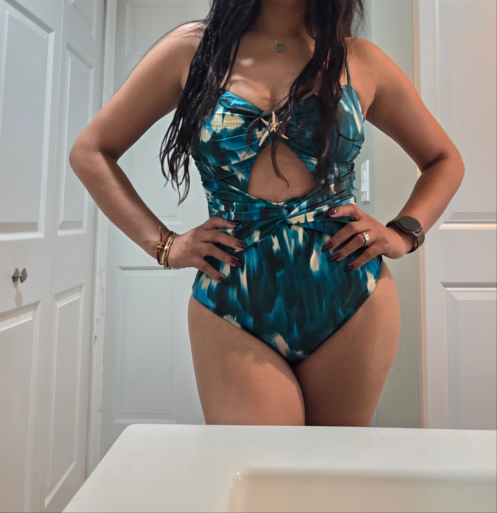 Printed Starfish Hollow Out 2 Pieces Set One Piece Swimwear