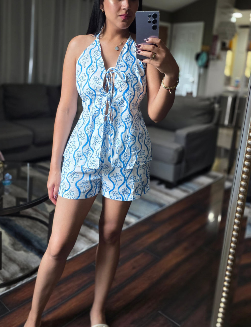 Sexy Linen Set Tied Bare