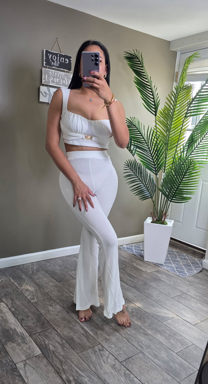 Sea Shell Corset Top & Wide Pants Set