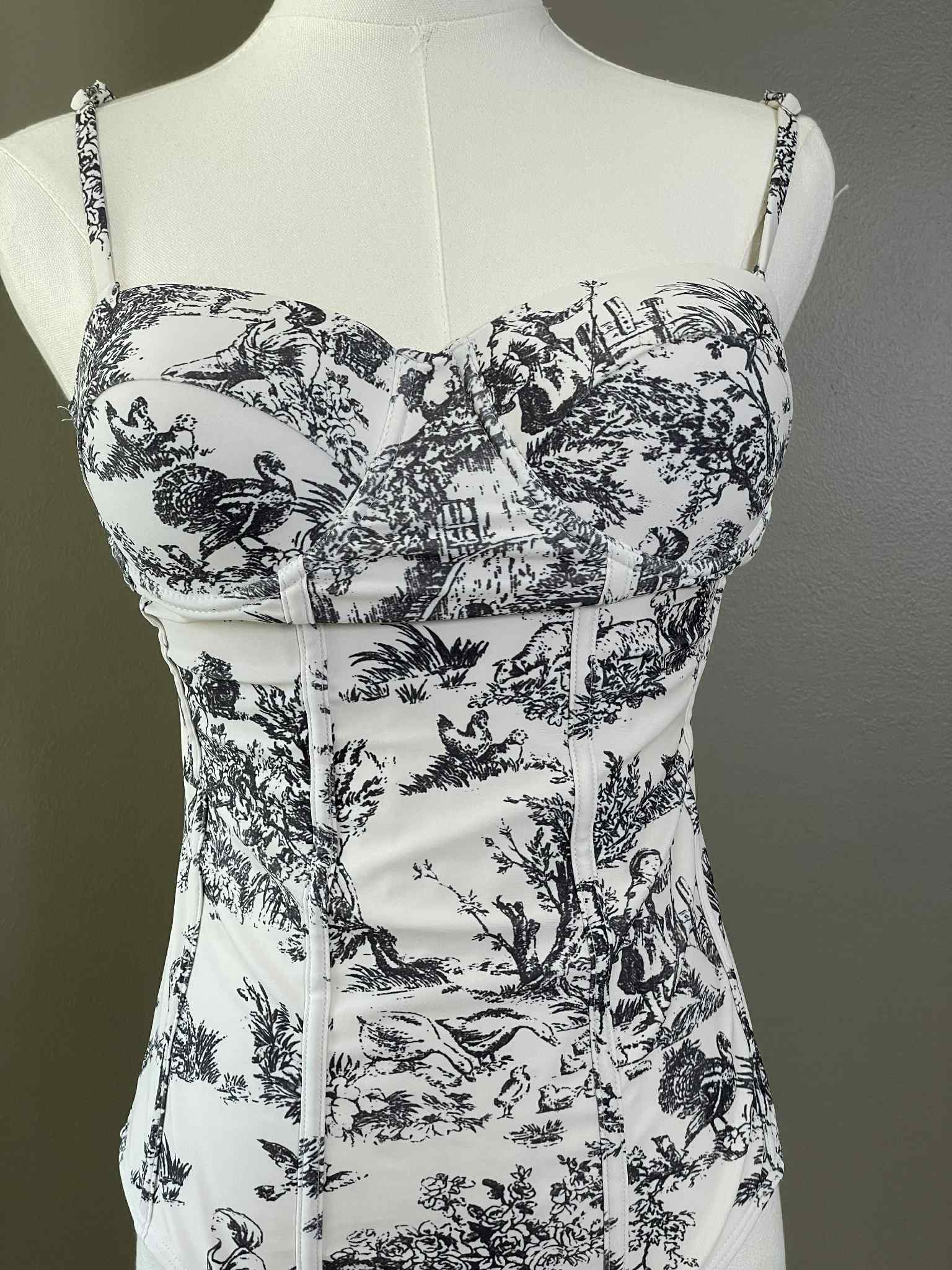 Retro Print bathing suit