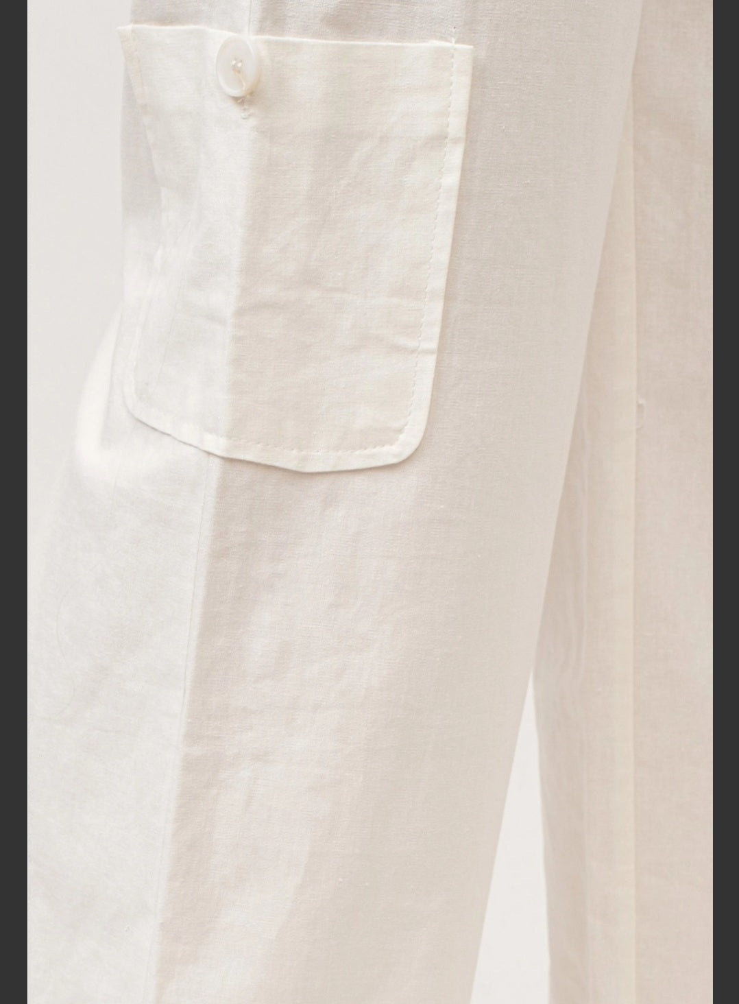 Linen Cotton Crop Top Set