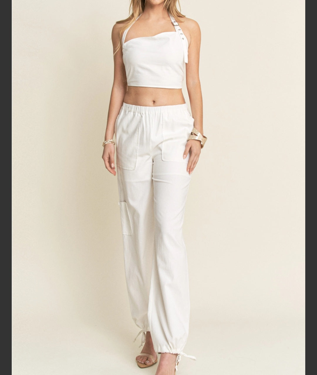 Linen Cotton Crop Top Set