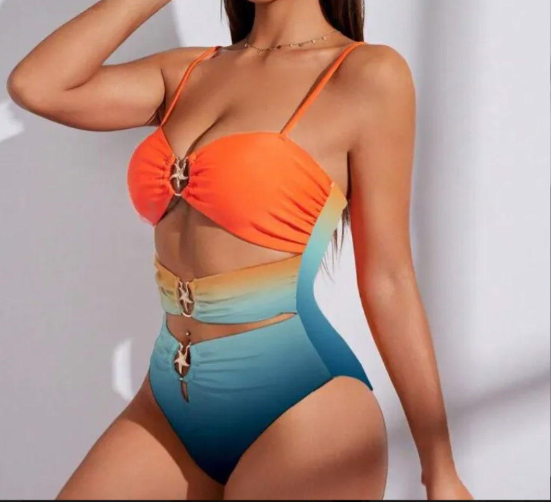 Ombre Seashell Cutout Monokini