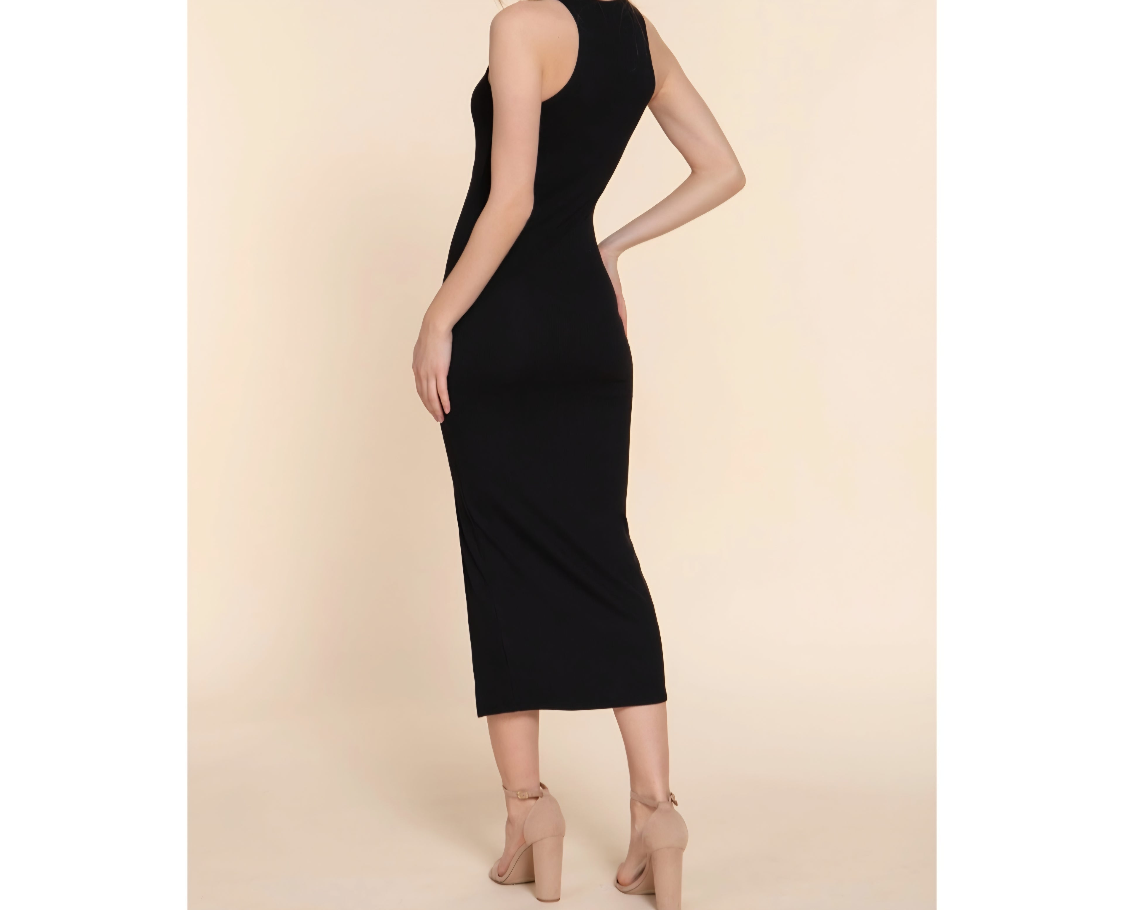 Halter Neck Side Slit Long Dress