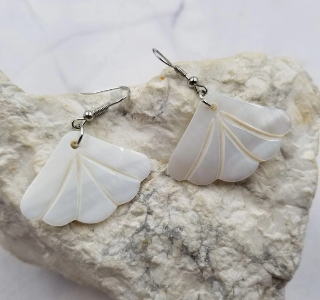 Handmade Sea Shell Art Deco Earrings
