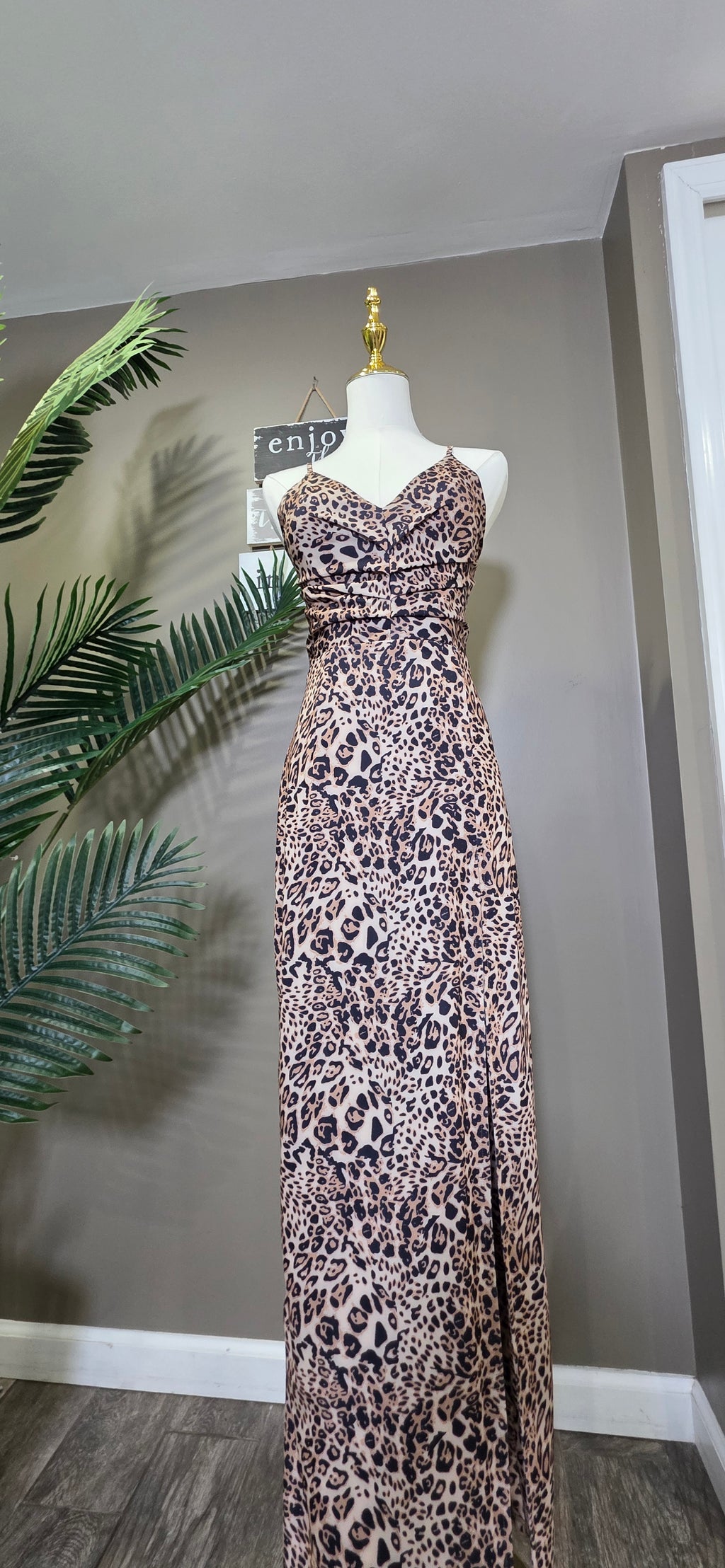Leopard Print Slip Dress