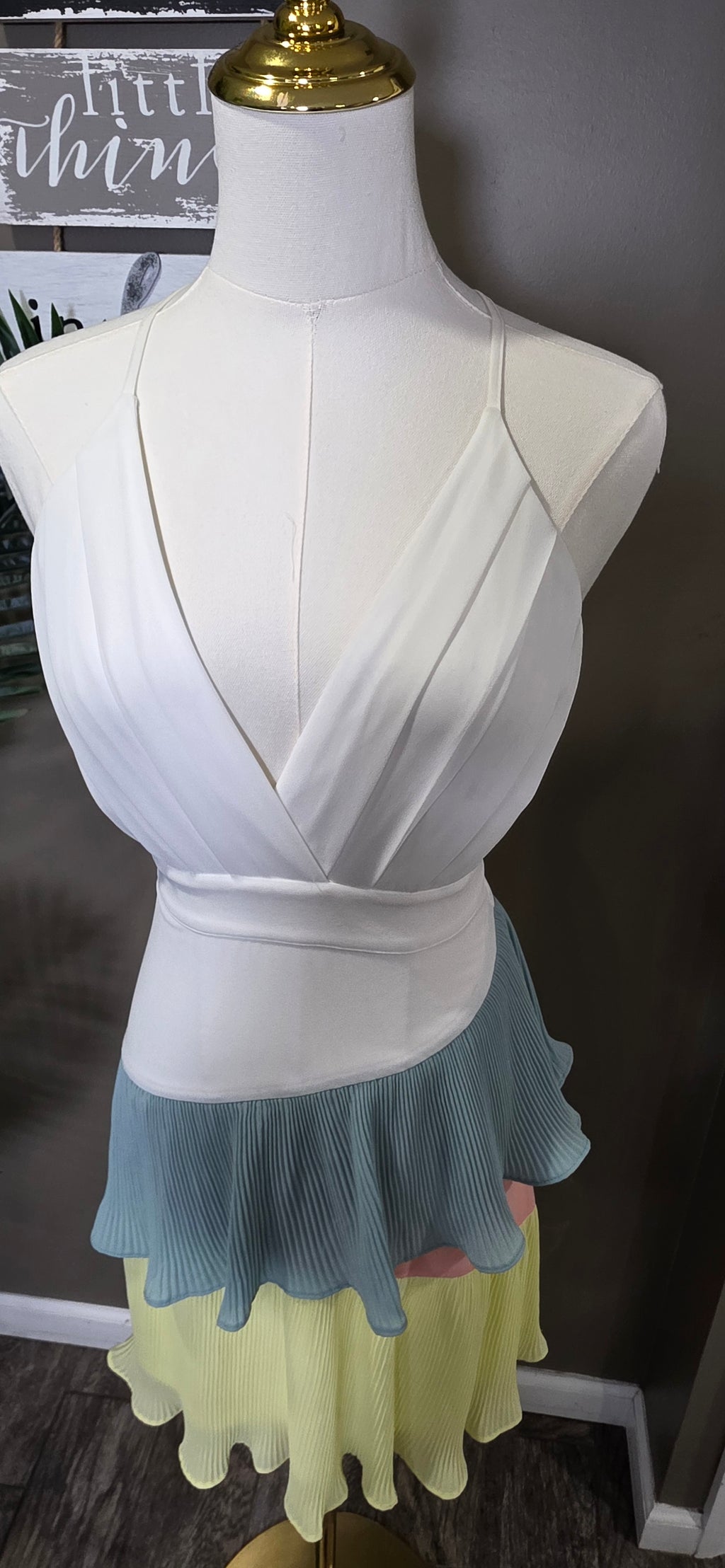 Crisscross Backless Ruched Dress