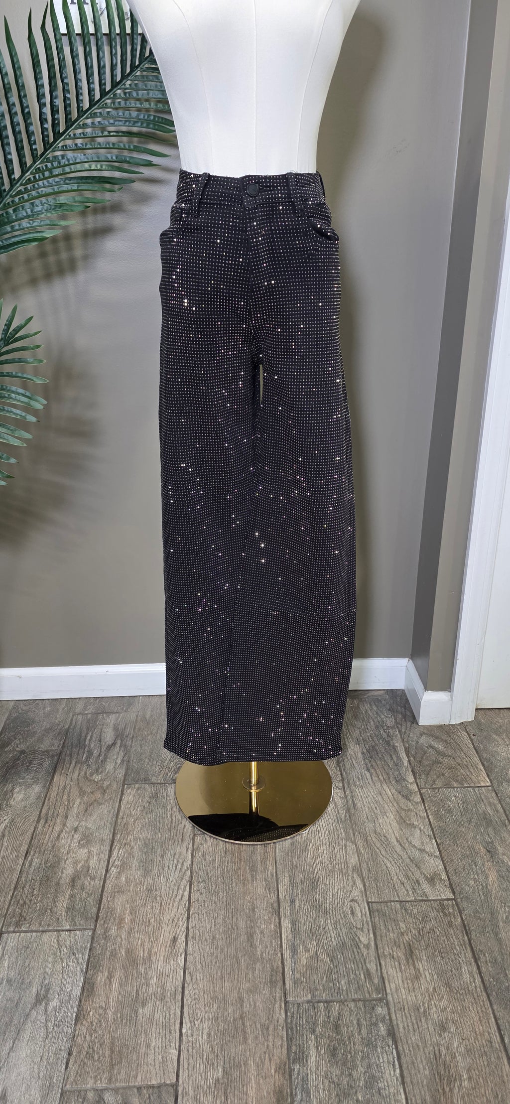 Stone Embellished Black 5 Pockets Jeans