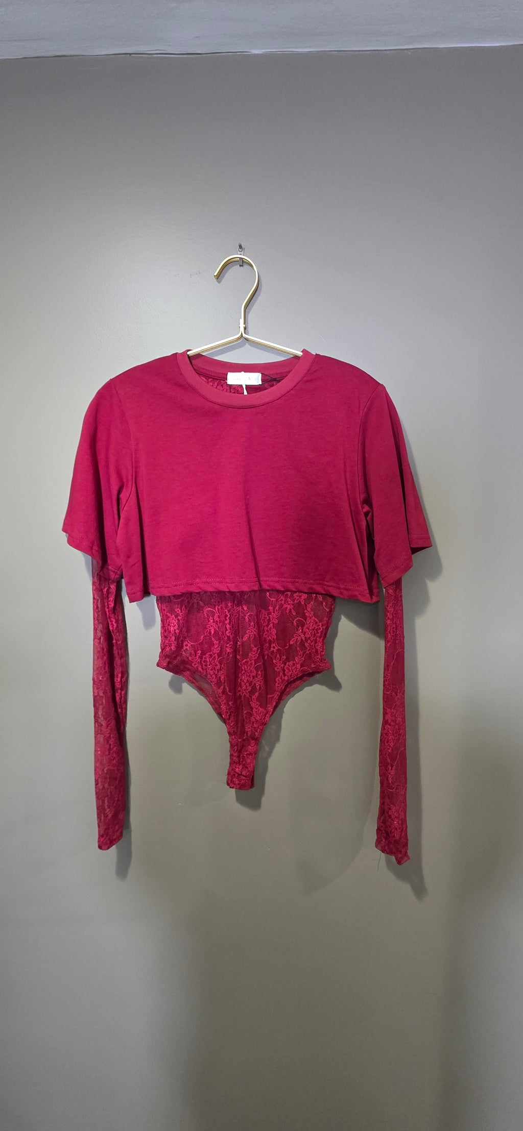 COTTON TOP WITH INNER LACE BODYSUIT
