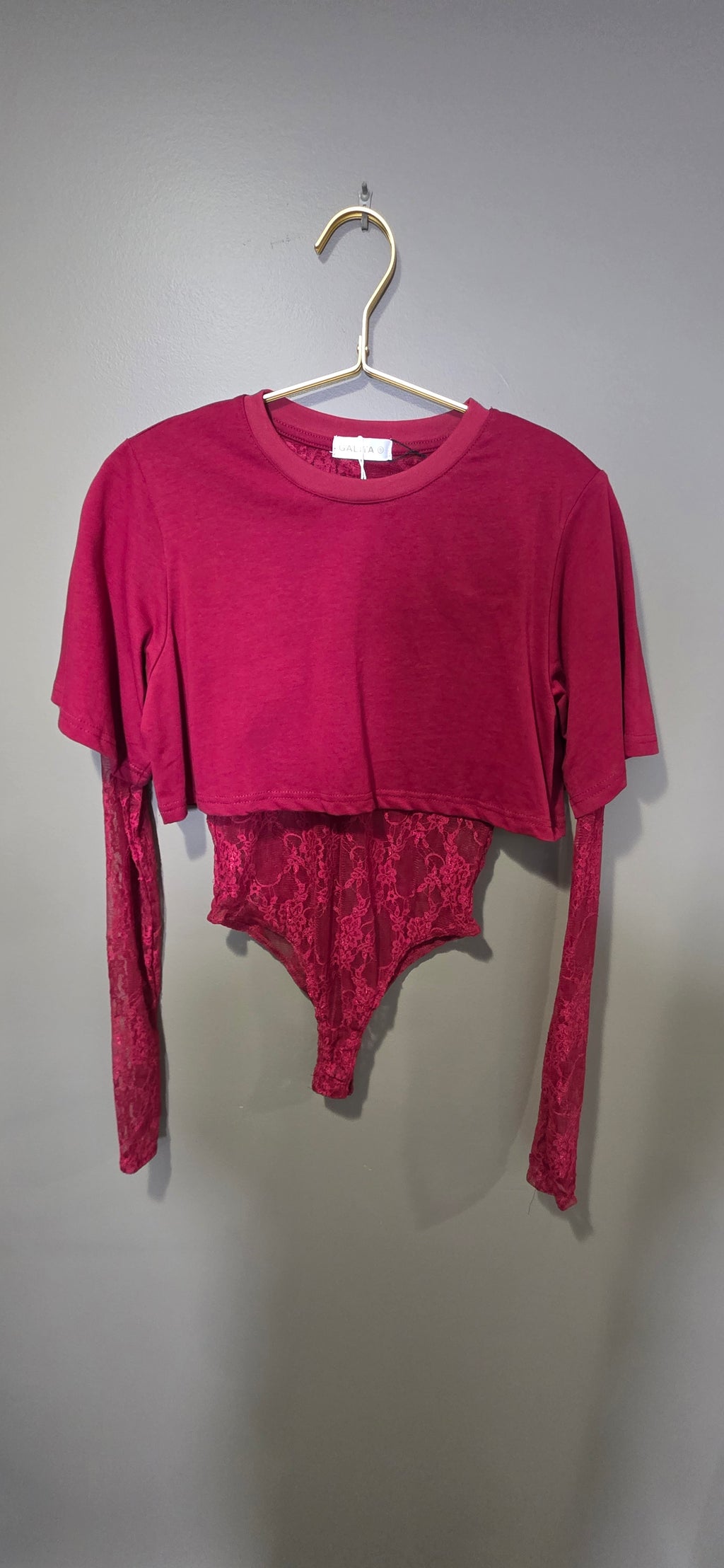 COTTON TOP WITH INNER LACE BODYSUIT