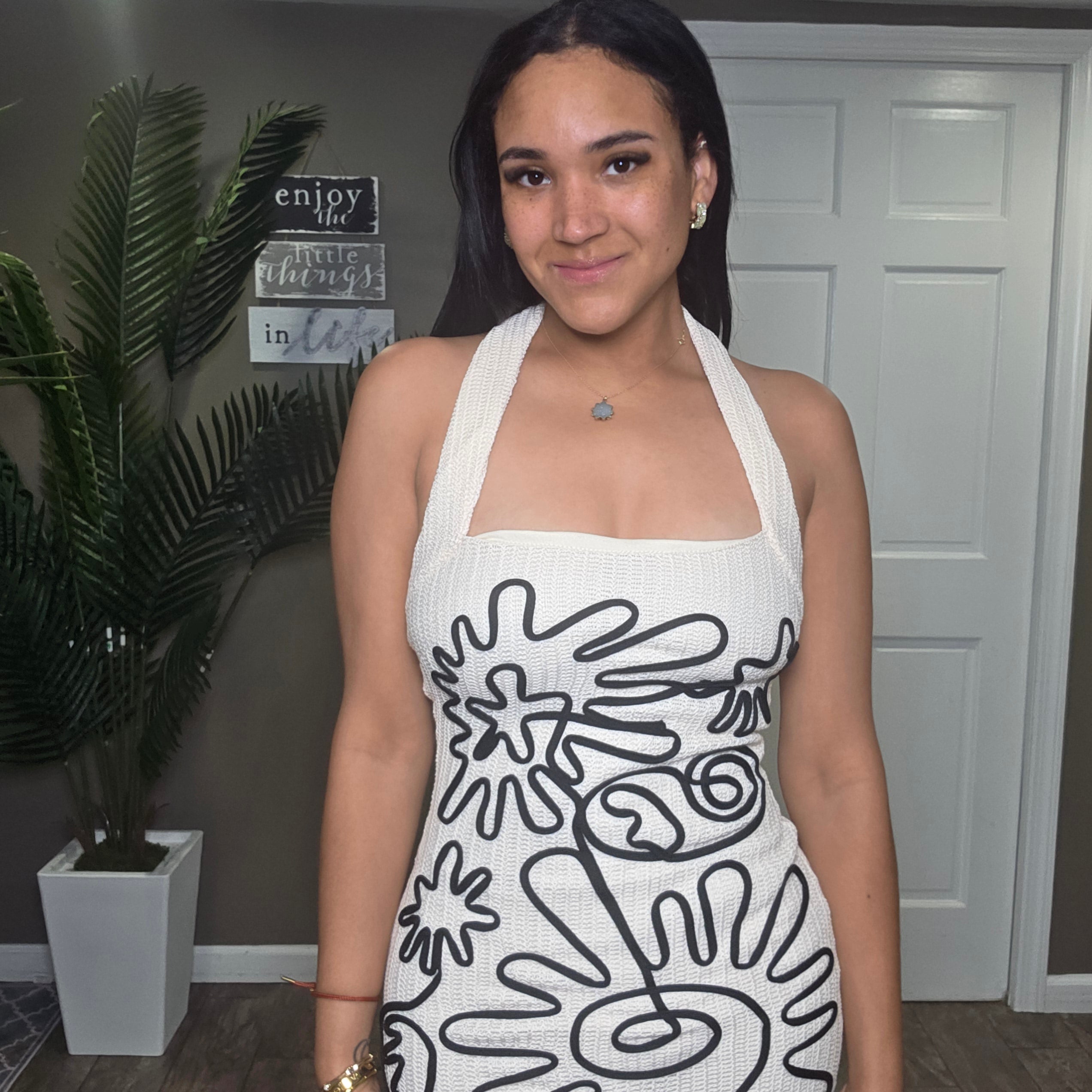 Paradise Sketch Halter Maxi Dress