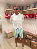 Lainsnow X The Last Mango- Men’s Sunset Beach Broadshorts - Blue Heaven Stripes