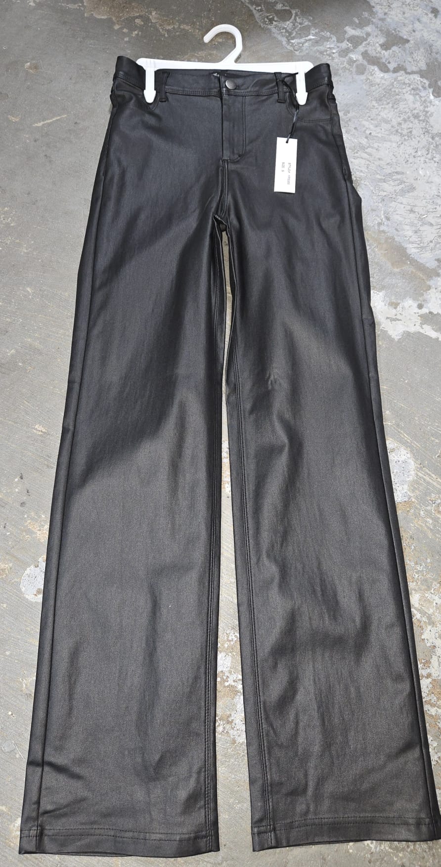 High-Rise Faux Leather Flare Pants