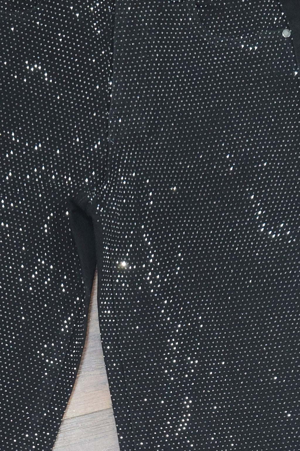 High Rise Stone embellished Black Denim