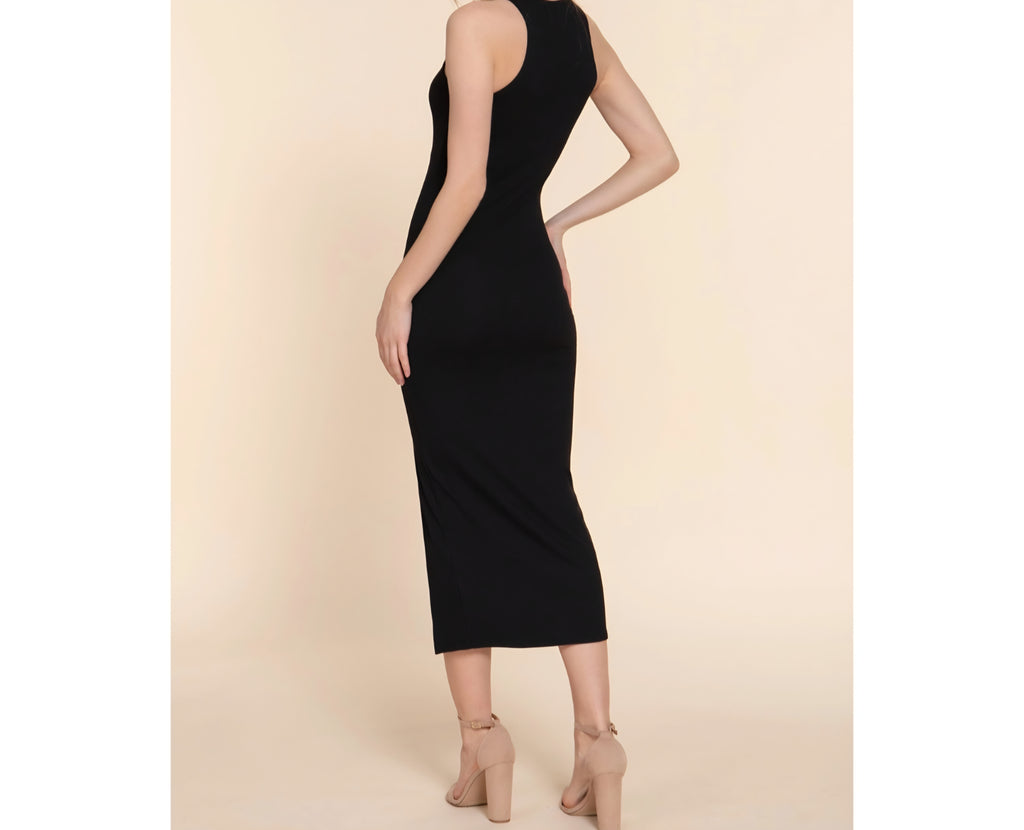 Halter Neck Side Slit Long Dress