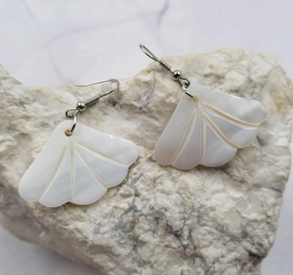 Handmade Sea Shell Art Deco Earrings