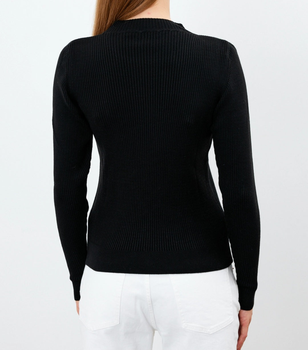 Crewneck Knit Sweater Top Knit Blouse Ribbed Crew