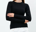 Crewneck Knit Sweater Top Knit Blouse Ribbed Crew