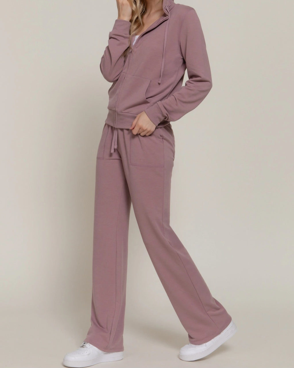 Long Sleeve Hoodie Jacket & Pants Sweatsuit Set