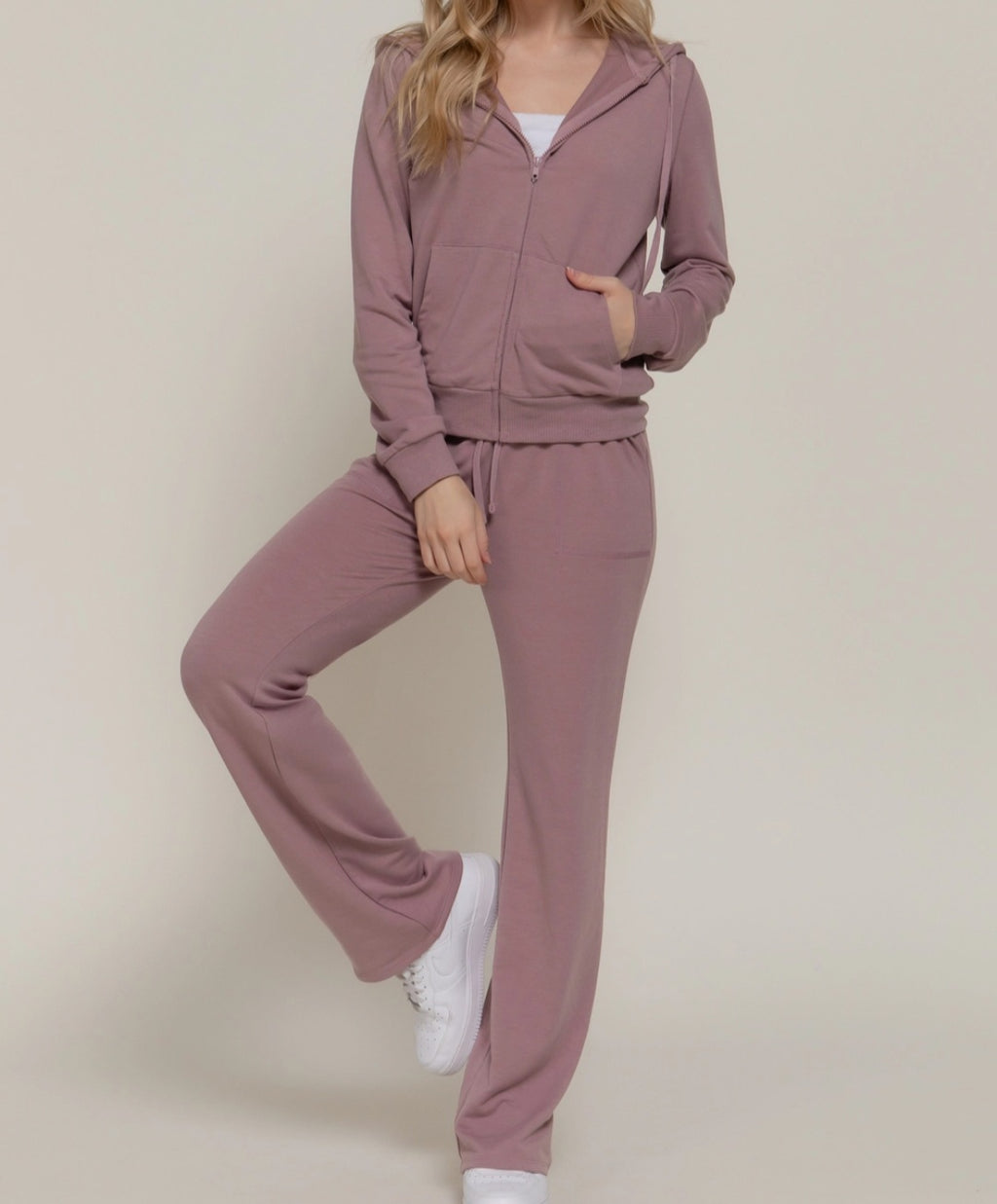 Long Sleeve Hoodie Jacket & Pants Sweatsuit Set