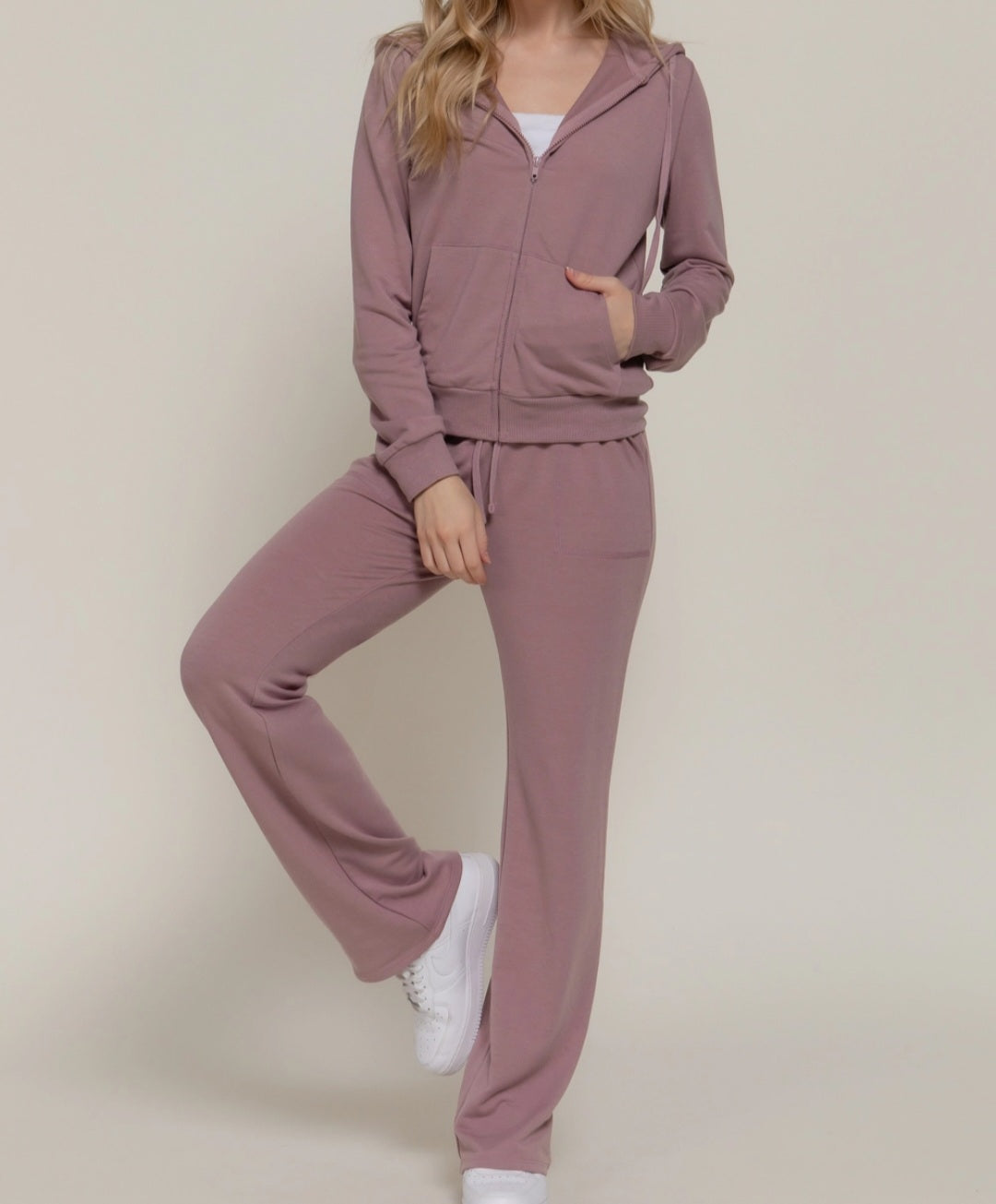 Long Sleeve Hoodie Jacket & Pants Sweatsuit Set