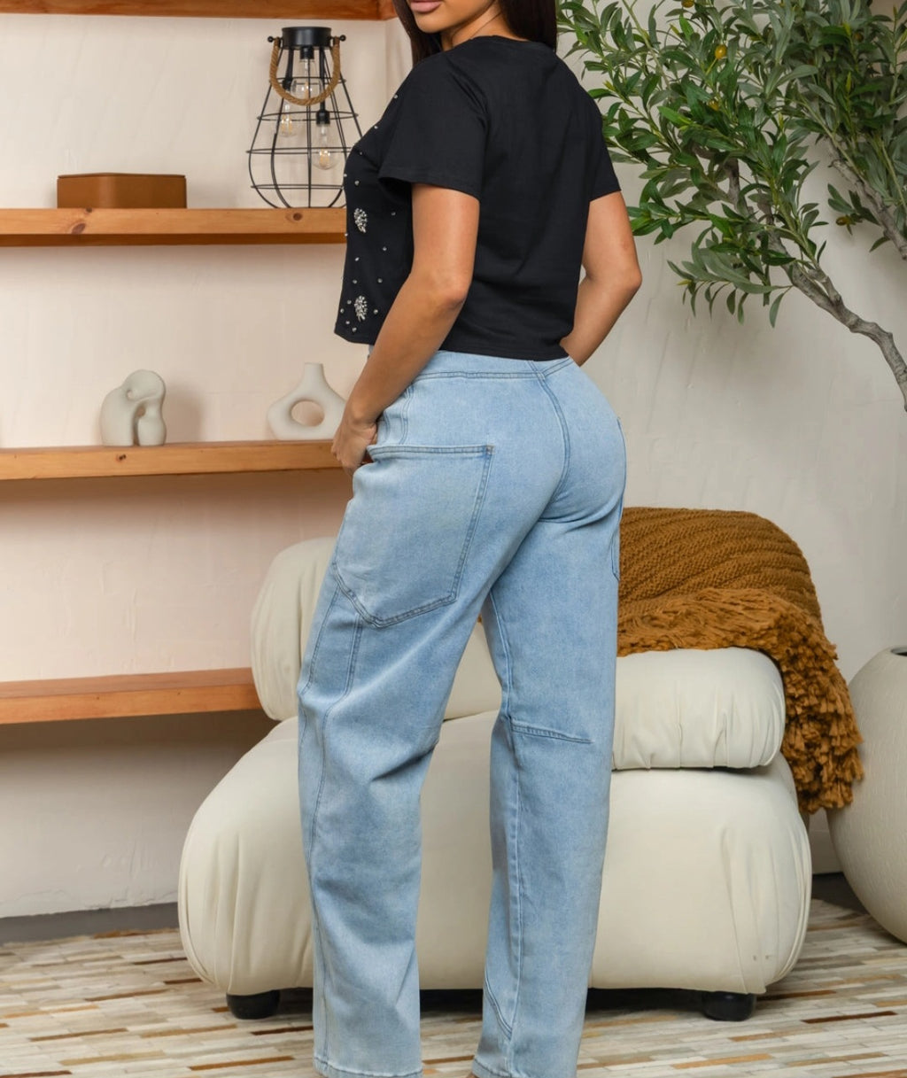 Embellishment Cropped T-Shirt