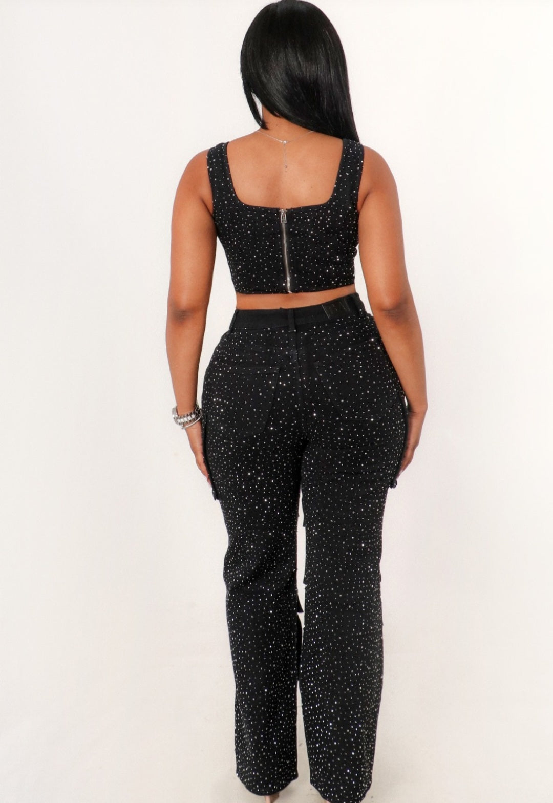 Diva Rhinestone Black Set