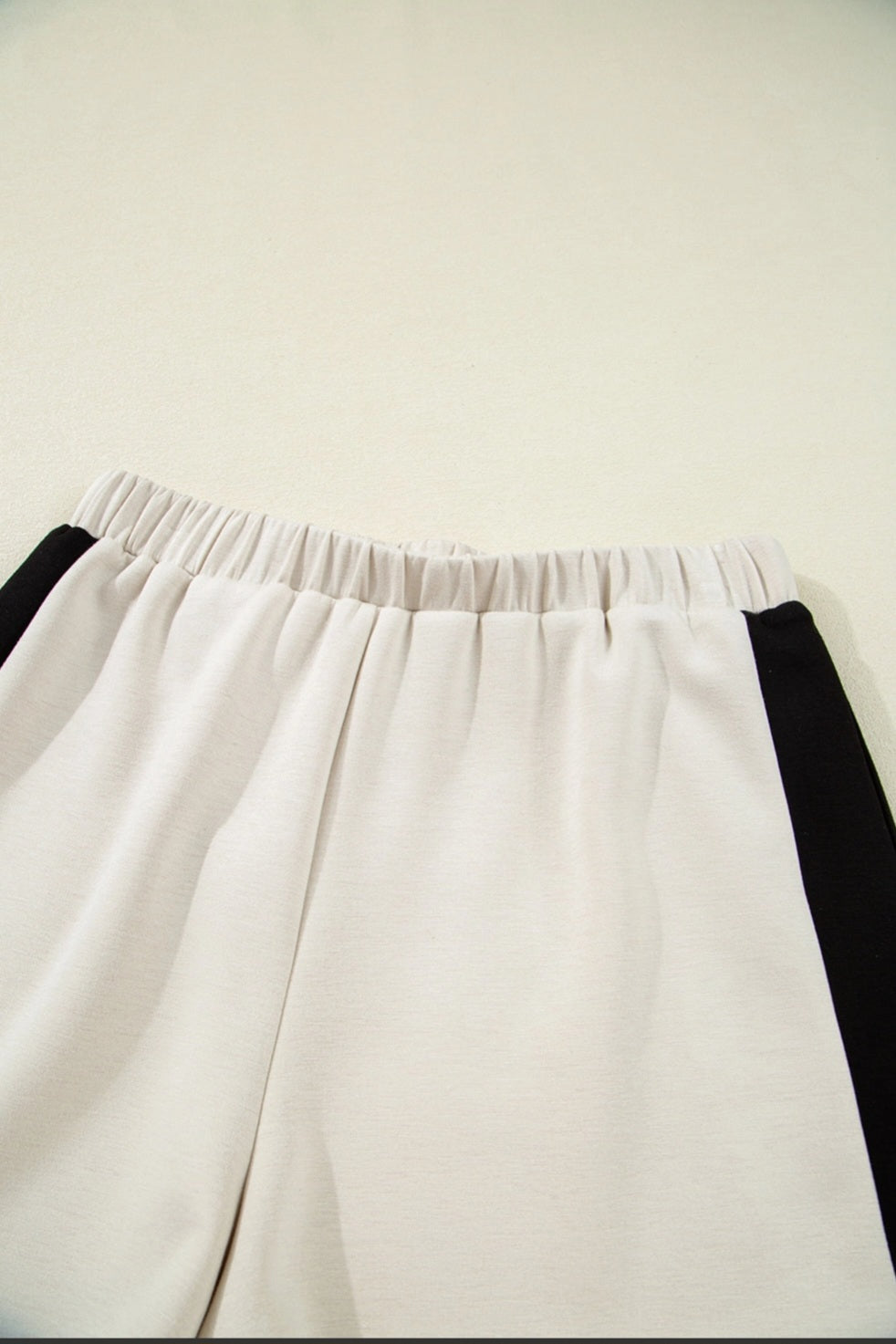 Black Contrast Zipped Stand Collared T Shirt and Short Set