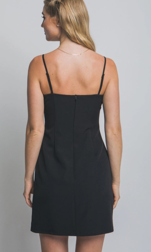 Rhinestone Bow Detail Mini Dress