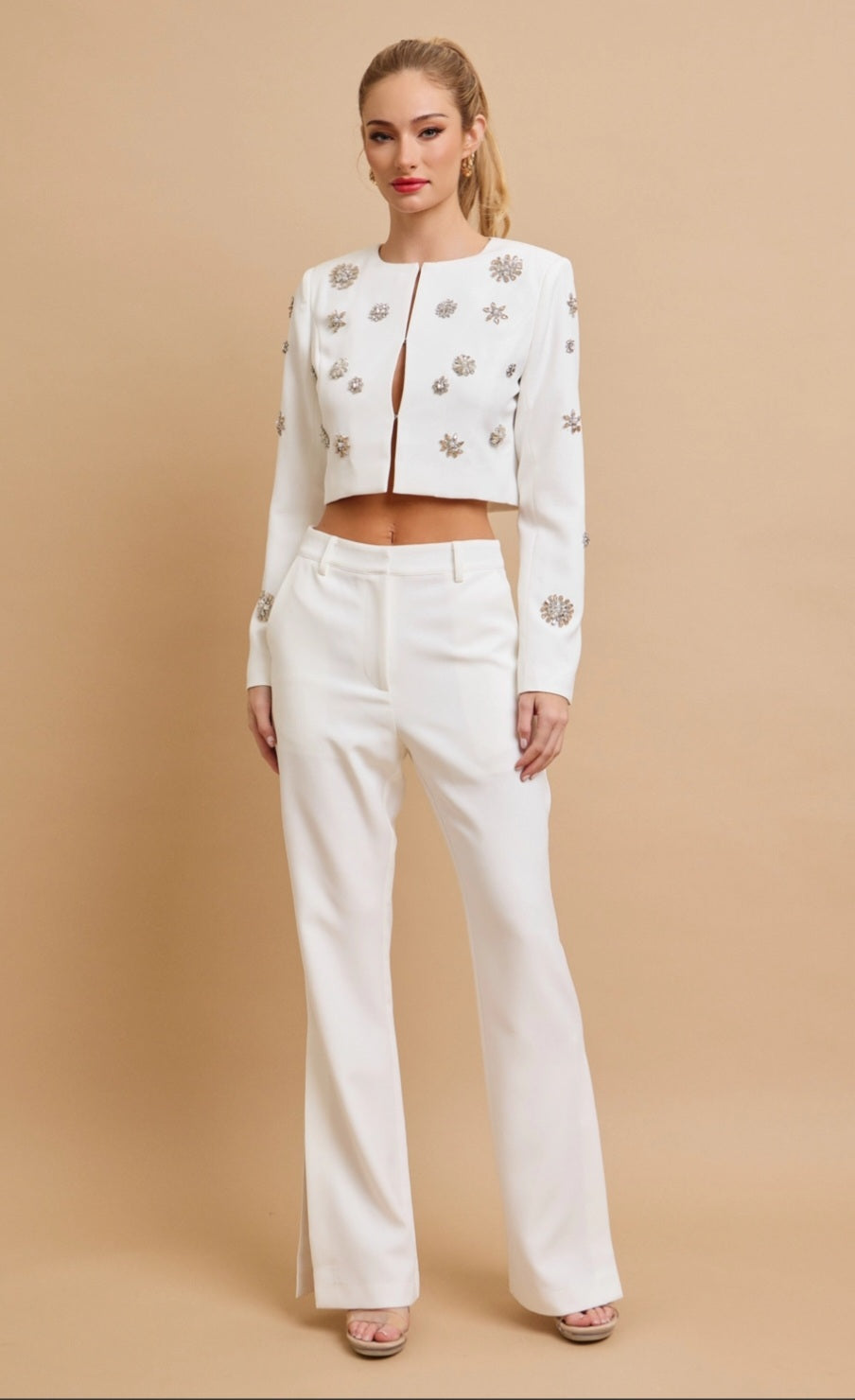 Crystal White Two-Piece Luxury Set