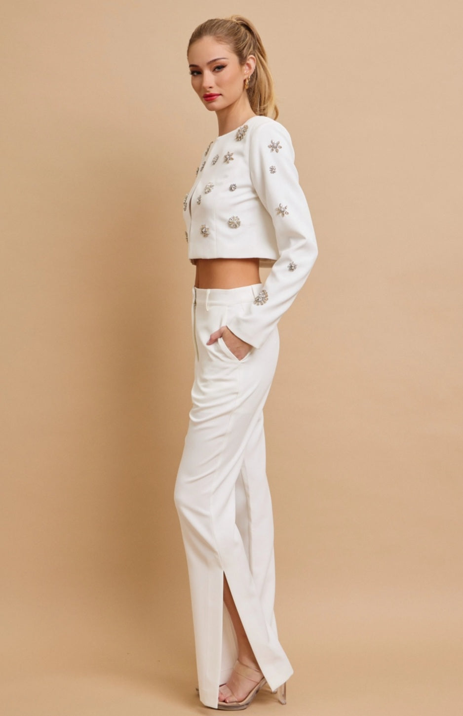 Crystal White Two-Piece Luxury Set