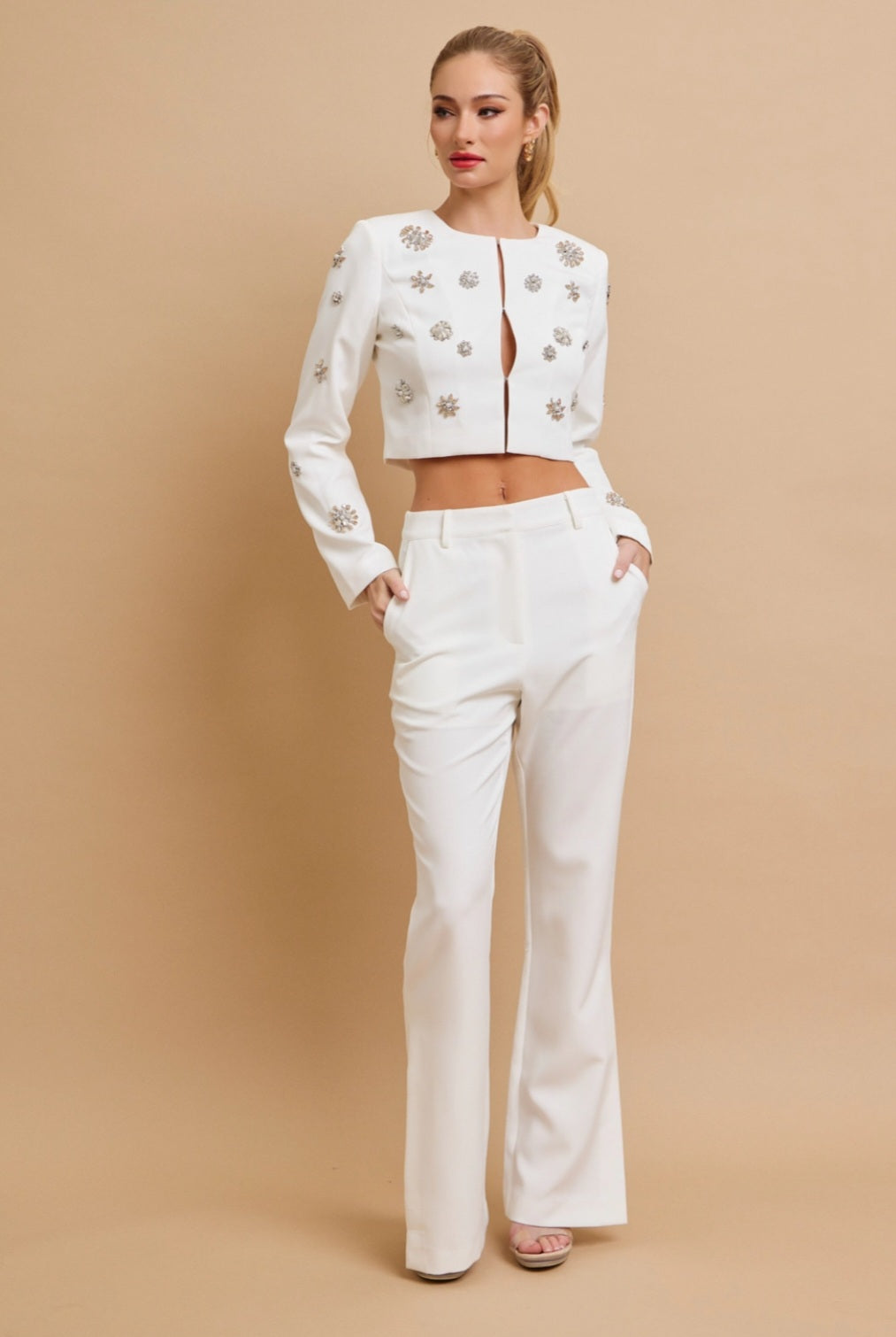 Crystal White Two-Piece Luxury Set