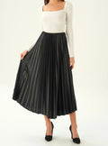 Pleated Skirt Long Solid Color Skirt Modest Skirt