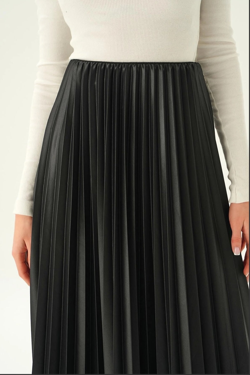 Pleated Skirt Long Solid Color Skirt Modest Skirt