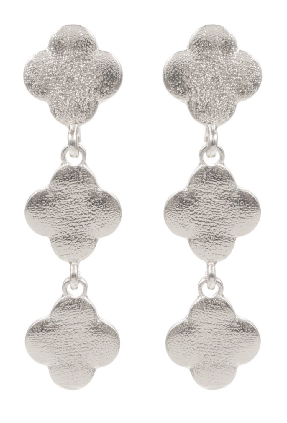 Clover Shaped Metal Post Earrings