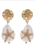 Sealife Vintage Pearl Starfish Post Earring