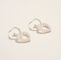 Vintage Metal Pearl Hoop Earrings