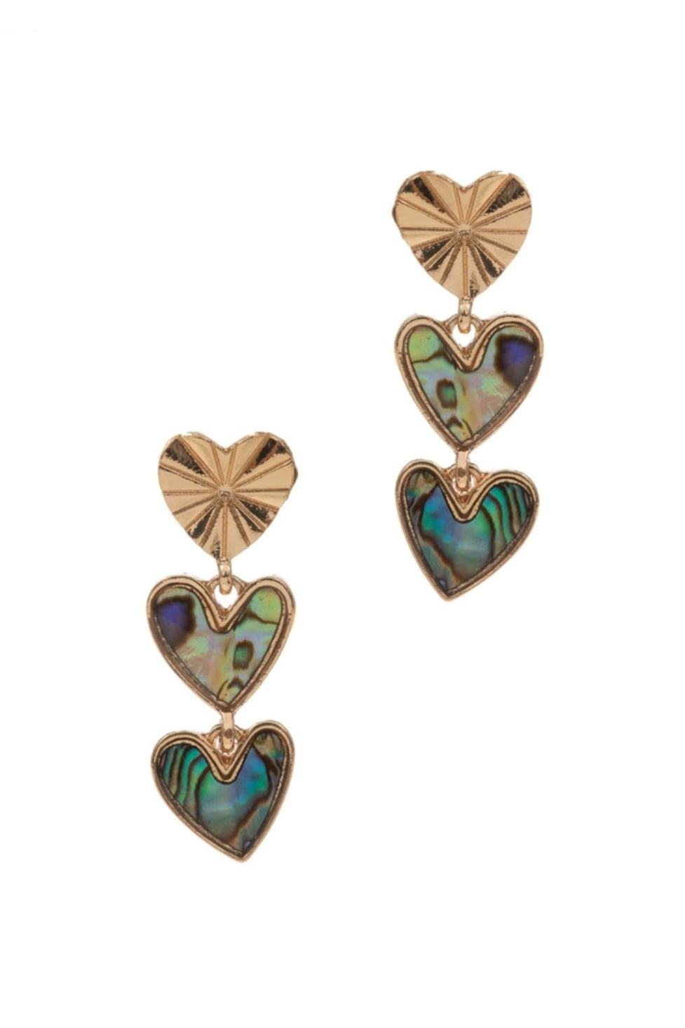 Heart Shell W Enamel Post Earrings