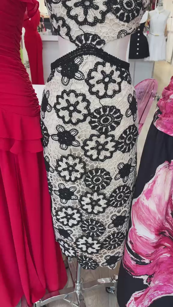 Monaco Crochet Cutout Midi Dress