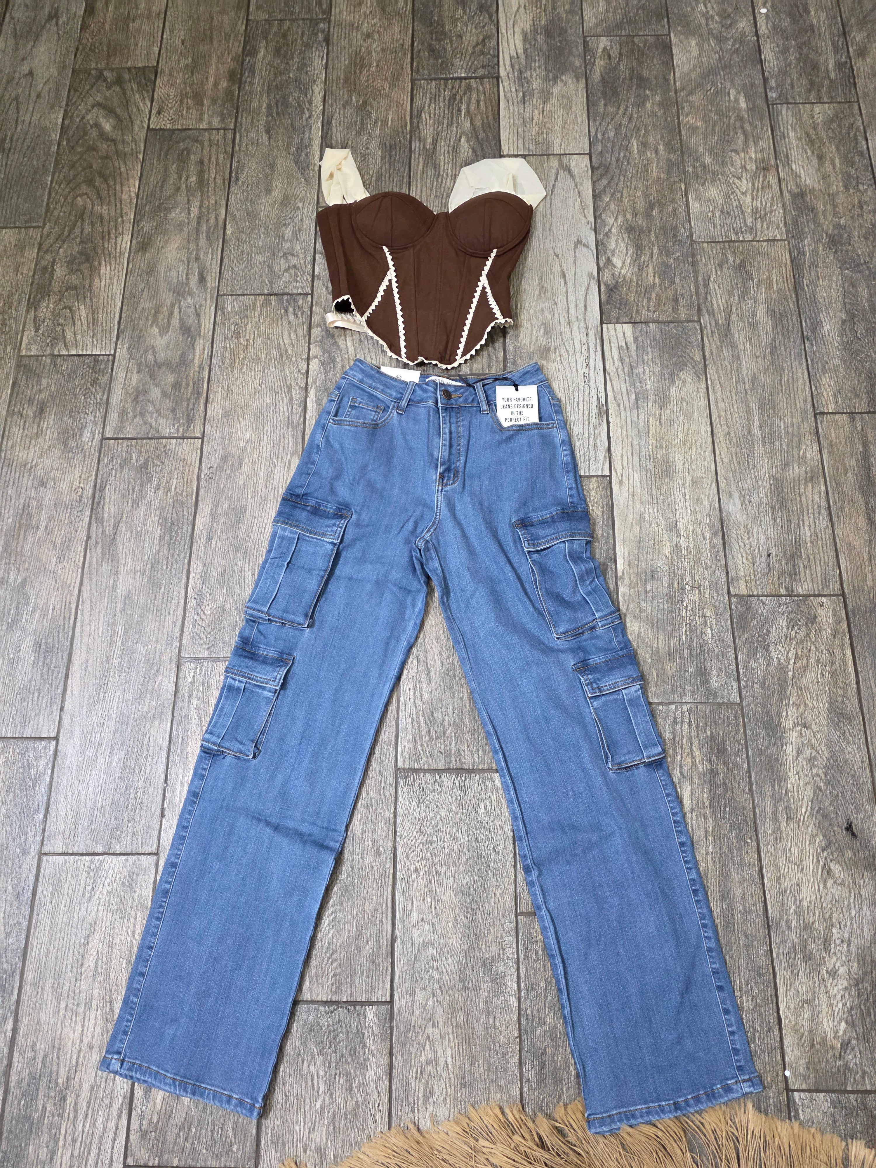 All Day Denim Cargo Jeans