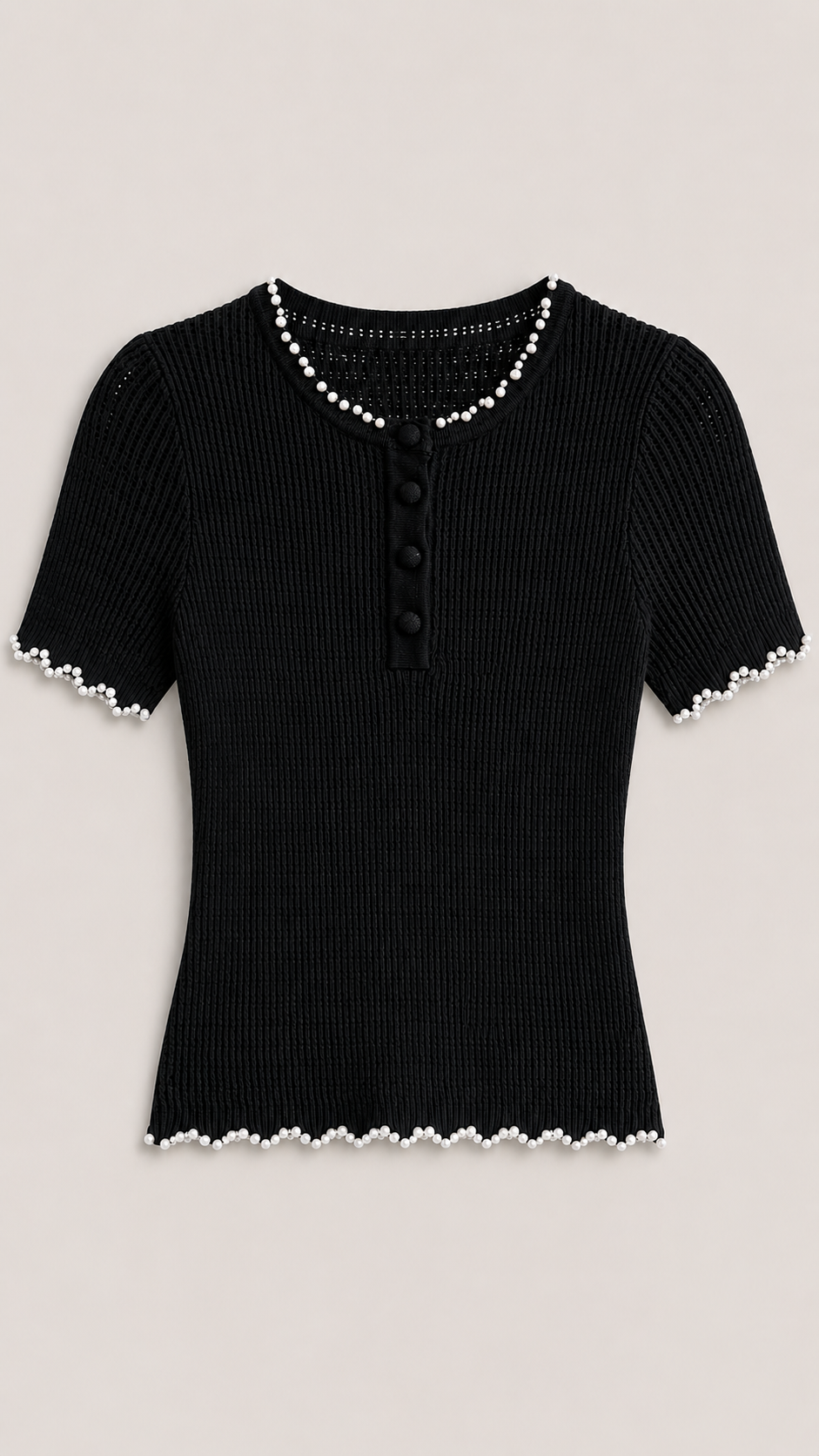 Pearl Noir Knit Top