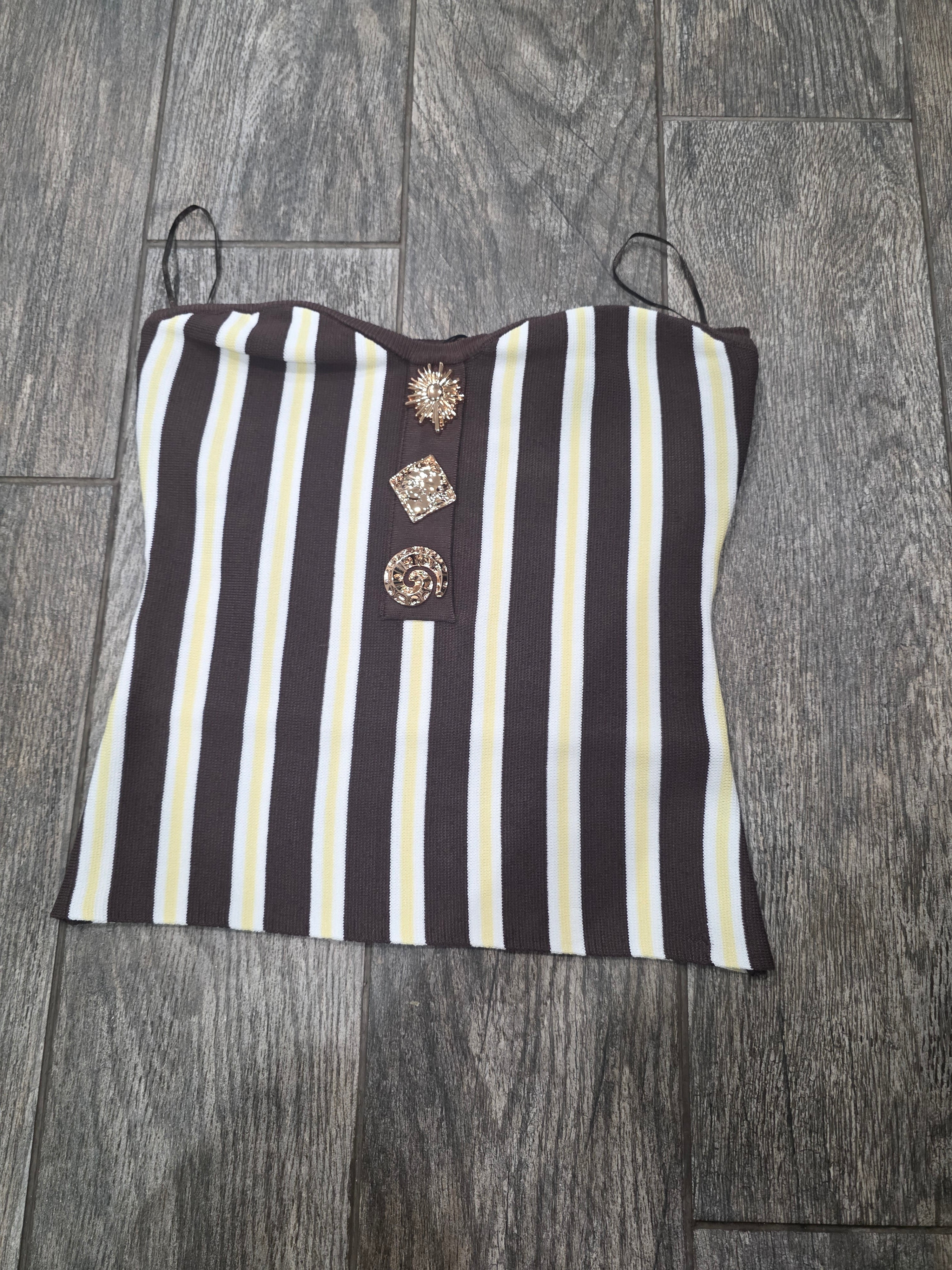 Mocha Riviera Strapless Top