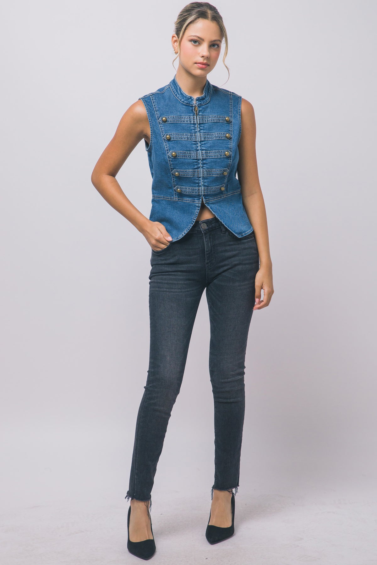 The Denim Napoleon Vest